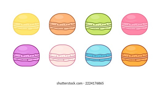 Macaron cake line icon. linear style sign for mobile concept and web design. French macaroon outline vector icon. Symbol, logo illustration. Vector graphics