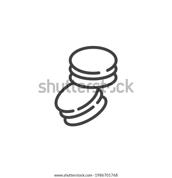 Macaron cake line icon.\
linear style sign for mobile concept and web design. French\
macaroon outline vector icon. Symbol, logo illustration. Vector\
graphics