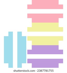 Icono de caricatura de Macaron en estilo píxel	