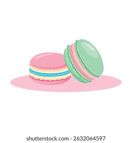 Macaron cartoon minimal illustration cute dessert