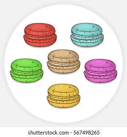 Macaron cookies with different flavors