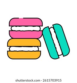 macaron delicious dessert line icon vector. macaron delicious dessert sign. isolated symbol illustration