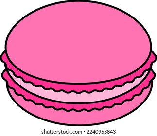 Macaron Dessert Icon Element illustration colored outline