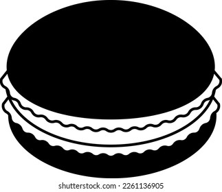 Macaron Dessert Icon Element illustration Semi-Solid Transparent style