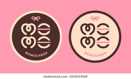 ilustración de diseño de logotipo de postre macaron