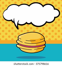 Macaron doodle, speech bubble