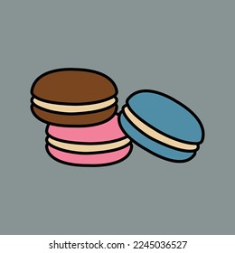 Ilustración del vector de iconos de la línea de relleno de Macaron