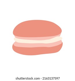 Macaron. French dessert. Vector cartoon illustration.