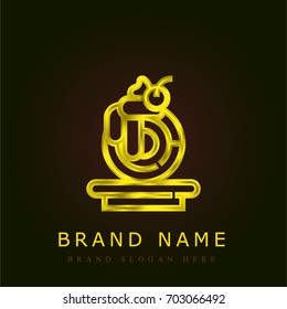 Macaron golden metallic logo