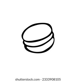 Macaron. Hand drawn sweet doodle isolated on white background. Vector Illustration. EPS10