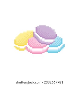  macaron icon 8 bit, pixel art macaroons  icon  for game  logo.