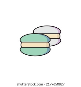 macaron icon filled outline style design. macaron icon vector illustration. isolated on white background.