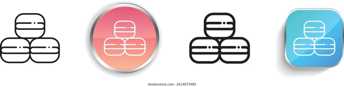 macaron icon. Thin Linear, Regular and Button Style Design Isolated On White Background