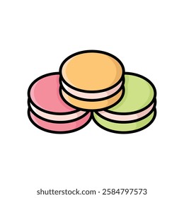 macaron icon vector design template simple and clean