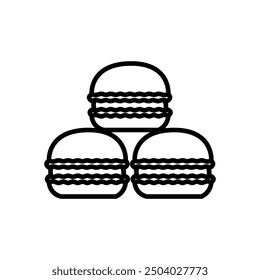 macaron icon vector in line style