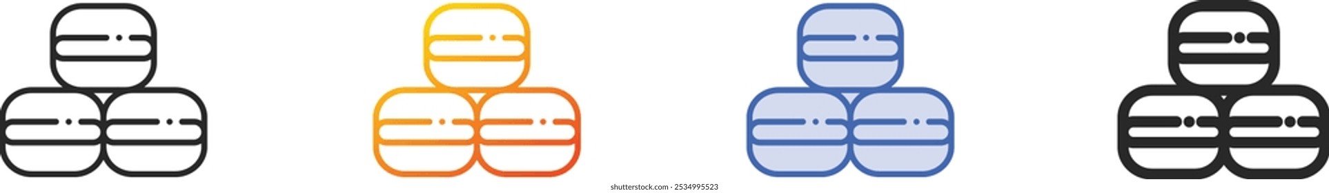 macaron icon.Thin Linear, Gradient, Blue Stroke and bold Style Design Isolated On White Background