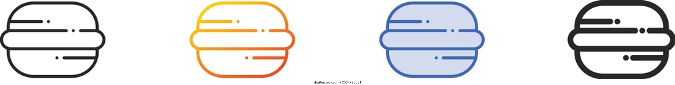 macaron icon.Thin Linear, Gradient, Blue Stroke and bold Style Design Isolated On White Background