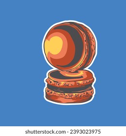 macaron illustration for sticker logo, and tshirt design