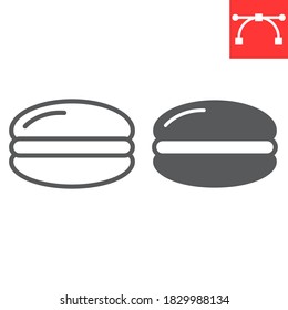 Macaron line and glyph icon, dessert and delicious, macaroon sign vector graphics, editable stroke linear icon, eps 10