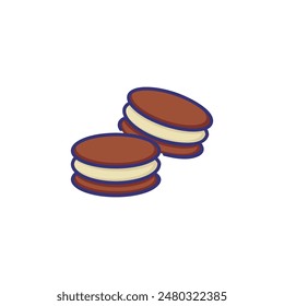 Macaron line icon. French food, sweet, candy. Dessert concept. Vector illustration can be used for topics like traditional food, coffee shop, bakery