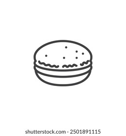 Icono de línea de Macaron. signo de estilo lineal para concepto móvil y Diseño web. Icono de Vector de contorno de Macaron. Símbolo, ilustración del logotipo. Gráficos de Vector