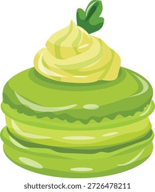 Macaron Matcha Crema de galletas Comida de postre