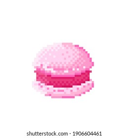 Pintura de píxel de Macaron. Ilustración vectorial. Día de San Valentín.