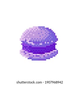 Pintura de píxel de Macaron. Ilustración vectorial. Día de San Valentín.