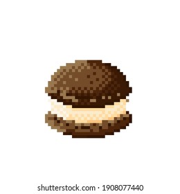 Macaron pixel art. Macaron cartoon. Vector illustration. Valentine's Day.
