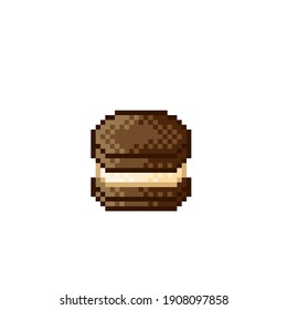 Pintura de píxel de Macaron. Ilustración vectorial. Día de San Valentín.