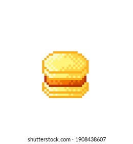 Macaron pixel art. Macaron cartoon. Vector illustration. Valentine's Day.