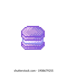 Macaron pixel art. Macaron cartoon. Vector illustration. Valentine's Day.