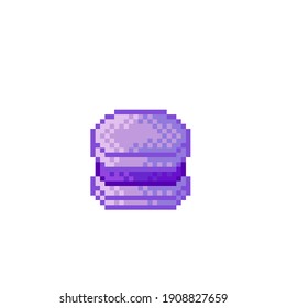 Macaron pixel art. Macaron cartoon. Vector illustration. Valentine's Day.