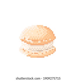 Pintura de píxel de Macaron. Ilustración vectorial. Día de San Valentín.