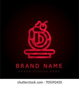 Macaron red chromium metallic logo