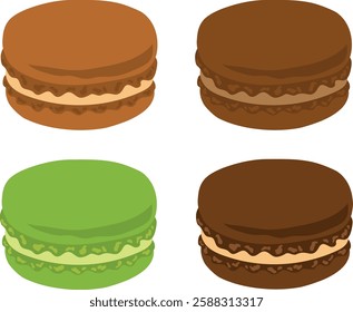 Macaron set 7.
A 4-piece set of colorful macarons.
