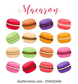 Macaron. A set of colored cookies.