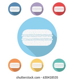 Macaron side view flat vector icon set