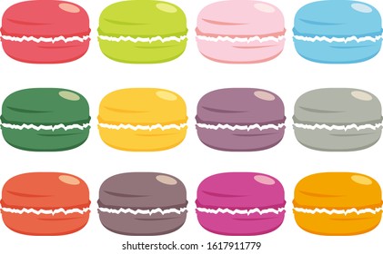 Macaron vector illustration . Desserts and sweets .