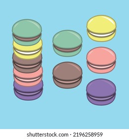 Macaron vector images of various colors.
