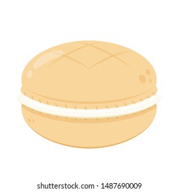 Macaron vector.  wallpaper. Macaron cartoon. Macaron on white background.