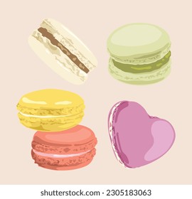 Macaron vectors art pastel color 