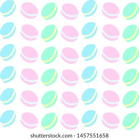 Papel mural de Macaron, ilustración, vector sobre fondo blanco.
