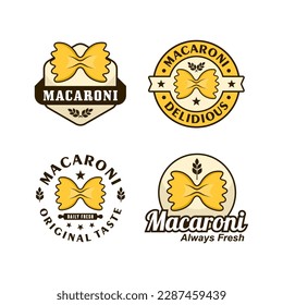 Macaroni badge design logo collection for label product, shop logo, stamp, banner, and more