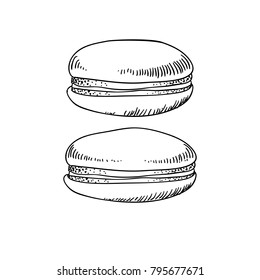 macaroni cake hand drawn. vector illustration