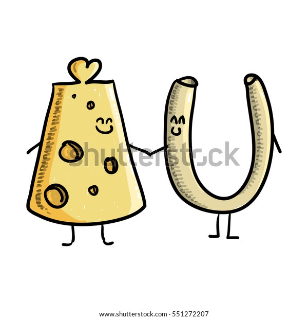 Macaroni Cheese Cartoon Characters Stock Vector (Royalty Free) 551272207