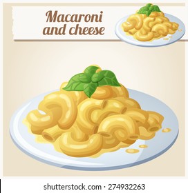 Macaroni and cheese. Detailed Vector Icon. Series of food and ingredients for cooking.