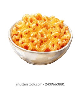 macaroni cheese vector illustration in watercolour style