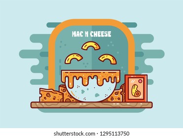 macaroni and cheese vector modern design.