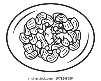 macaroni Delicious food art vetor